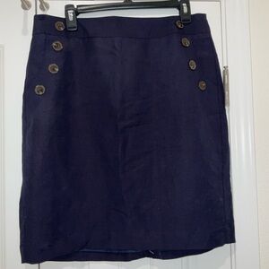Loft Navy Button-Accent Women's Skirt